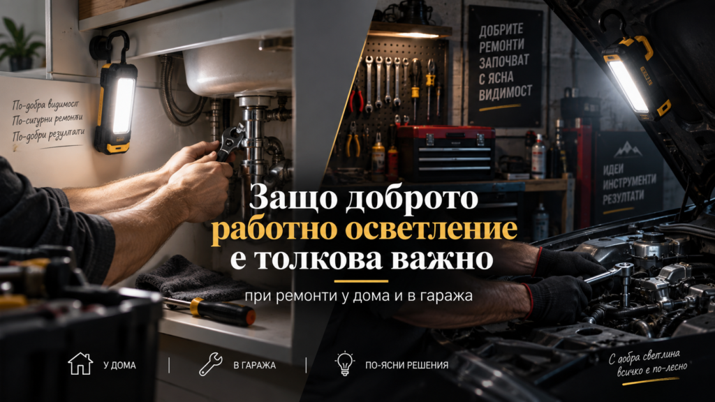 Защо доброто работно осветление е толкова важно при ремонти у дома и в гаража