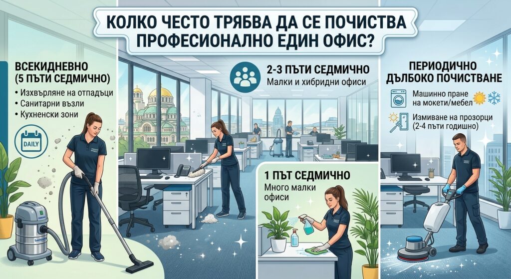 Колко често трябва да се почиства професионално един офис?